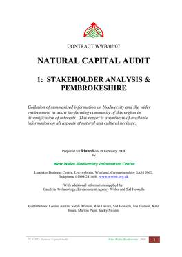PLANED Natural Capital Audit