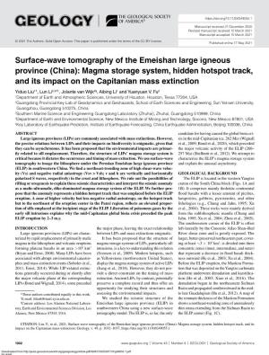 Surface-Wave Tomography of the Emeishan Large