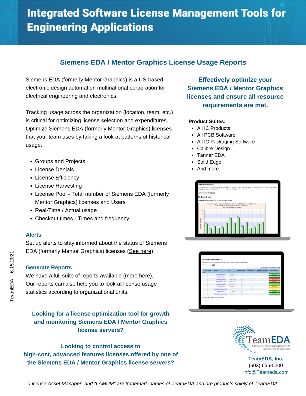 Siemens EDA / Mentor Graphics License Usage Reports - DocsLib