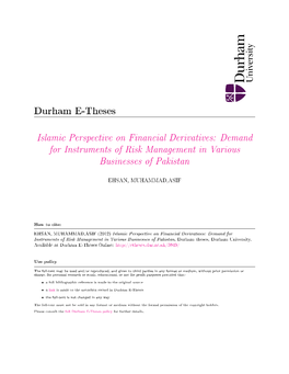 Chapter 4 Financial Derivatives: an Islamic Perspective