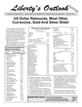March 2019 – US Dollar Rebounds, Most Other Currencies, Gold And