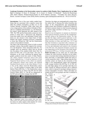 Landscape Formation at the Deuteronilus Contact in Southern Isidis Planitia, Mars: Implications for an Isidis Sea? G