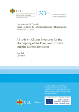 A Study on China's Measures for the Decoupling of the Economic Growth