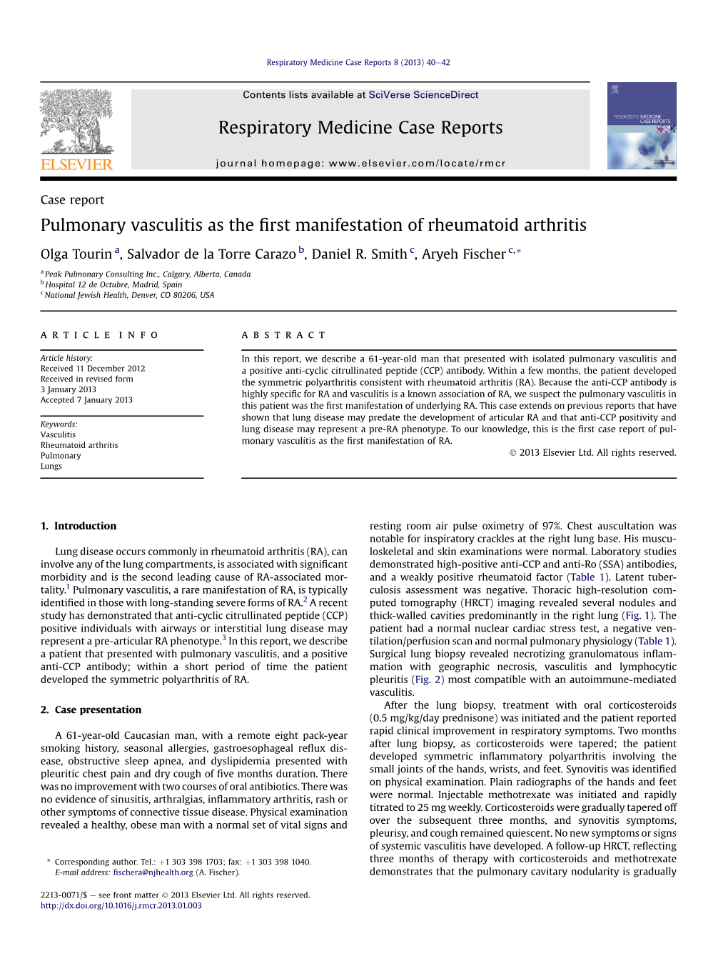 Pulmonary Vasculitis As the First Manifestation Of