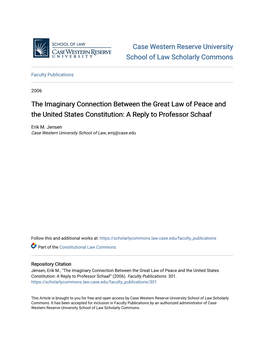 The Imaginary Connection Between the Great Law of Peace and the United States Constitution: a Reply to Professor Schaaf