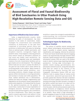 Assessment of Floral and Faunal Biodiversity of Bird Sanctuaries in Uttar Pradesh Using High-Resolution Remote Sensing Data and GIS