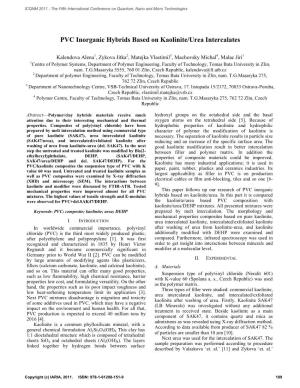 PVC Inorganic Hybrids Based on Kaolinite/Urea Intercalates
