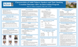 Characteristics of Adult Tobacco Smokers and Their Smoking Cessation Outcomes After an Intervention Program Mary D