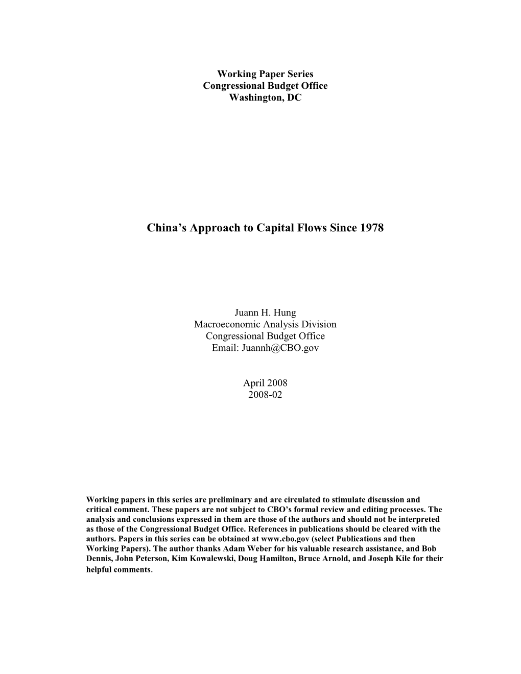 China's Approach to Capital Flows Since 1978