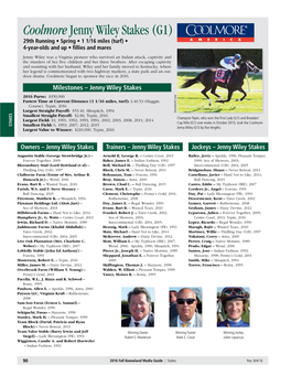 Coolmore Jenny Wiley Stakes