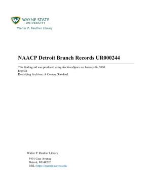 NAACP Detroit Branch Records UR000244