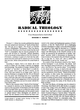 Radical Theology