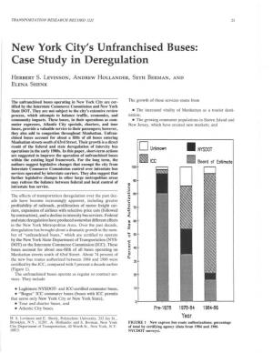 New York City's Unfranchised Buses: Case Study in Deregulation