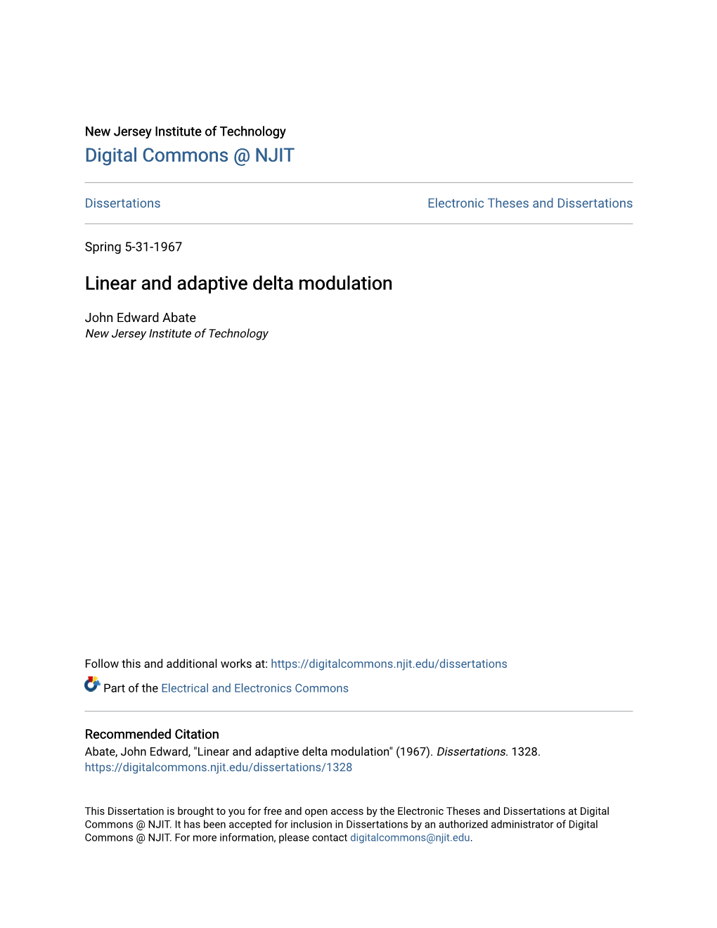 Linear and Adaptive Delta Modulation