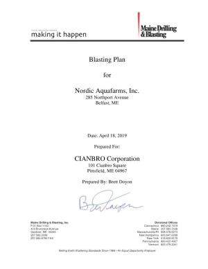 Blasting Plan for Nordic Aquafarms, Inc. CIANBRO Corporation