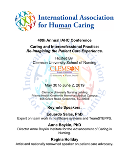 40Th Annual IAHC Conference Caring And