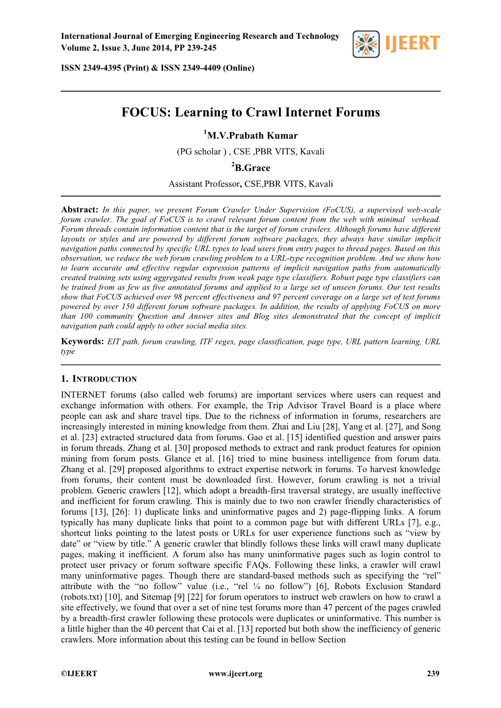 FOCUS: Learning to Crawl Internet Forums