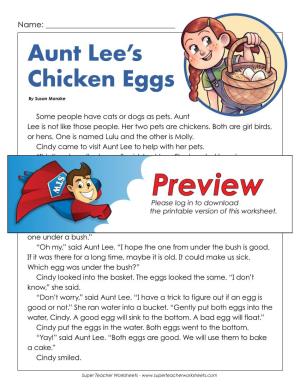 Aunt Lee's Chicken Eggs