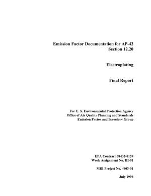 EMISSION FACTOR DOCUMENTATION for AP-42 SECTION 12.20 Electroplating