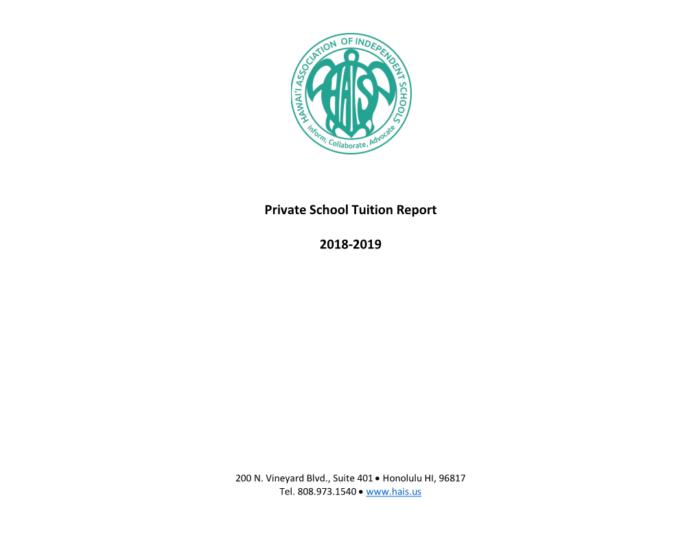 Private School Tuition Report 2018-2019