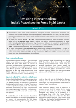 Revisiting Interventionism India Peacekeeping Force in Sri Lanka