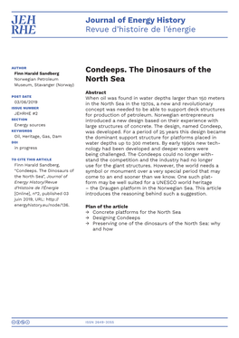 Journal of Energy History Revue D'histoire De L'énergie Condeeps