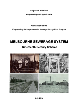 MELBOURNE SEWERAGE SYSTEM Nineteenth Century Scheme