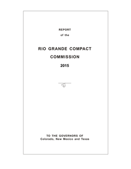 Rio Grande Compact Commission Report of 2015