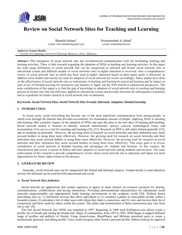 Review on Social Network Sites for Teaching and Learning