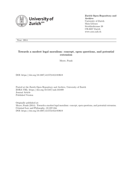 Towards a Modest Legal Moralism: Concept, Open Questions, and Potential Extension