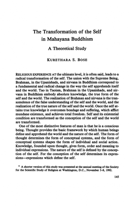 The Transformation of the Self in Mahayana Buddhism