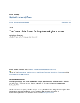 The Charter of the Forest: Evolving Human Rights in Nature