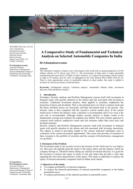 A Comparative Study of Fundamental and Technical Analysis on Selected