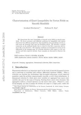 Characterization of Exact Lumpability for Vector Fields on Smooth Manifolds
