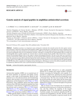 Genetic Analysis of Signal Peptides in Amphibian Antimicrobial Secretions