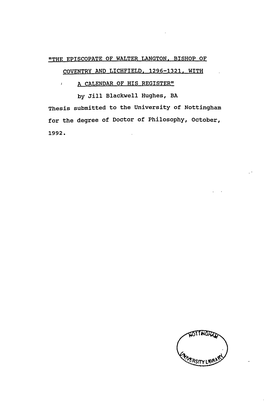 COVENTRY and LICHFIELD, 1296-1321, with by Jill Blackwell