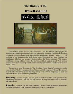 The History of the HWA-RANG-DO