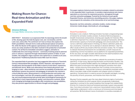 Real-Time Animation and the Expanded Field 35 Figure 1 (Left): Real-Time Animation Prompt Exercises