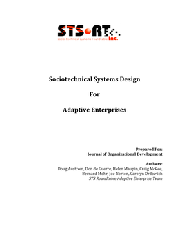 Sociotechnical Systems Design for Adaptive Enterprises