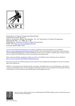 Systematics of Simsia (Compositae-Heliantheae) Author(S): David M