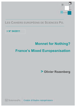 Monnet for Nothing? France's Mixed Europeanisation