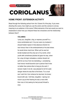 Home Front: Extension Activity