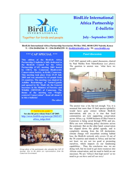 Birdlife International Africa Partnership E-Bulletin