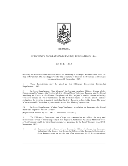 Efficiency Decoration (Bermuda) Regulations 1965