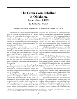 The Green Corn Rebellion in Oklahoma [March 4, 1922] 1