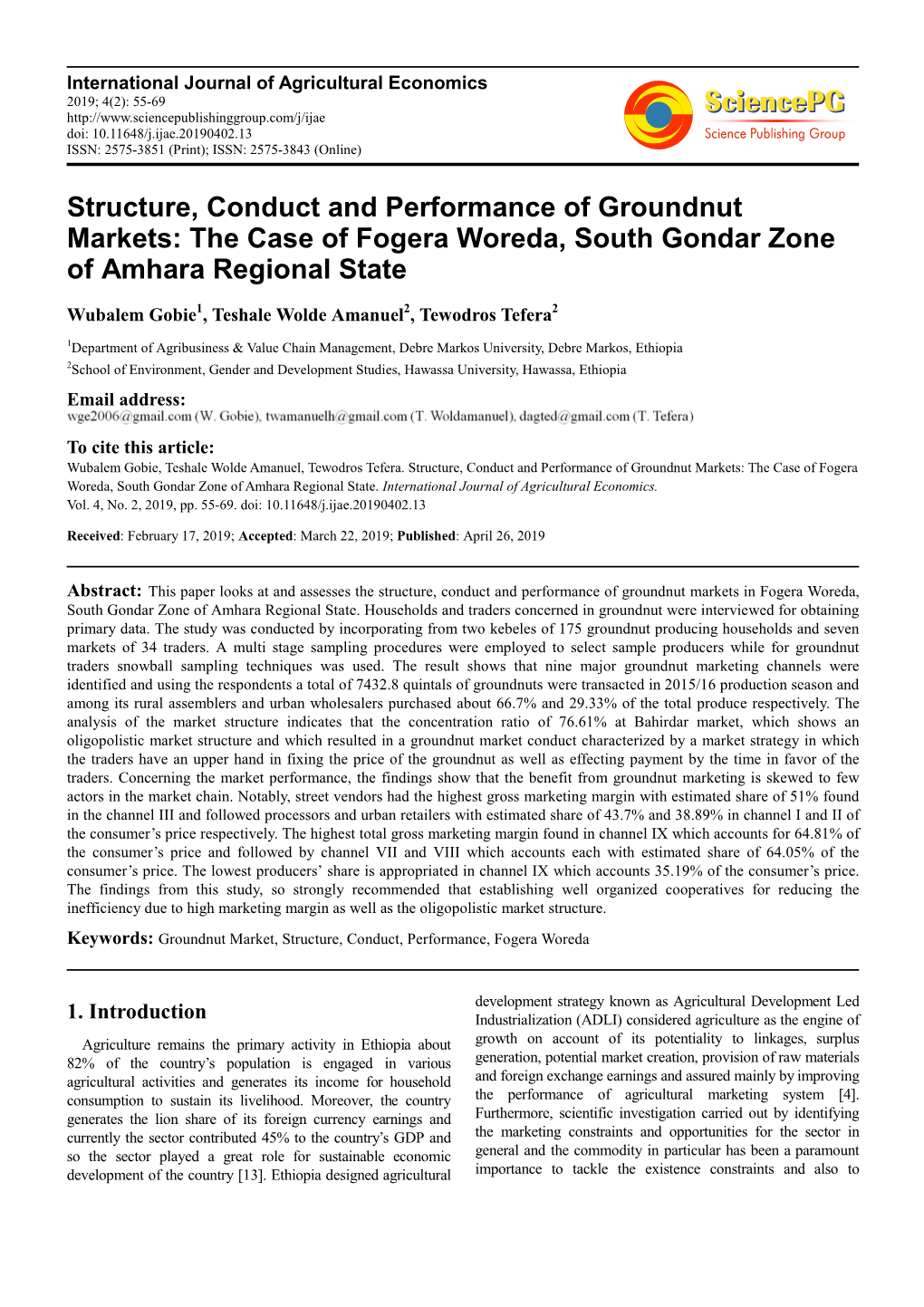 The Case of Fogera Woreda, South Gondar Zone of Amhara Regional State