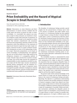 Prion Evolvability and the Hazard of Atypical Scrapie in Small Ruminants