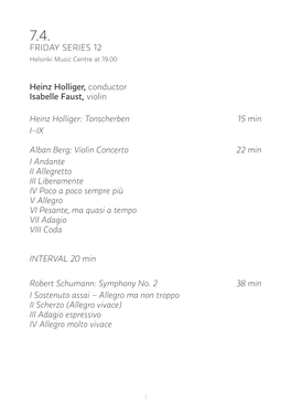 Tonscherben 15 Min I–IX Alban Berg: Violin