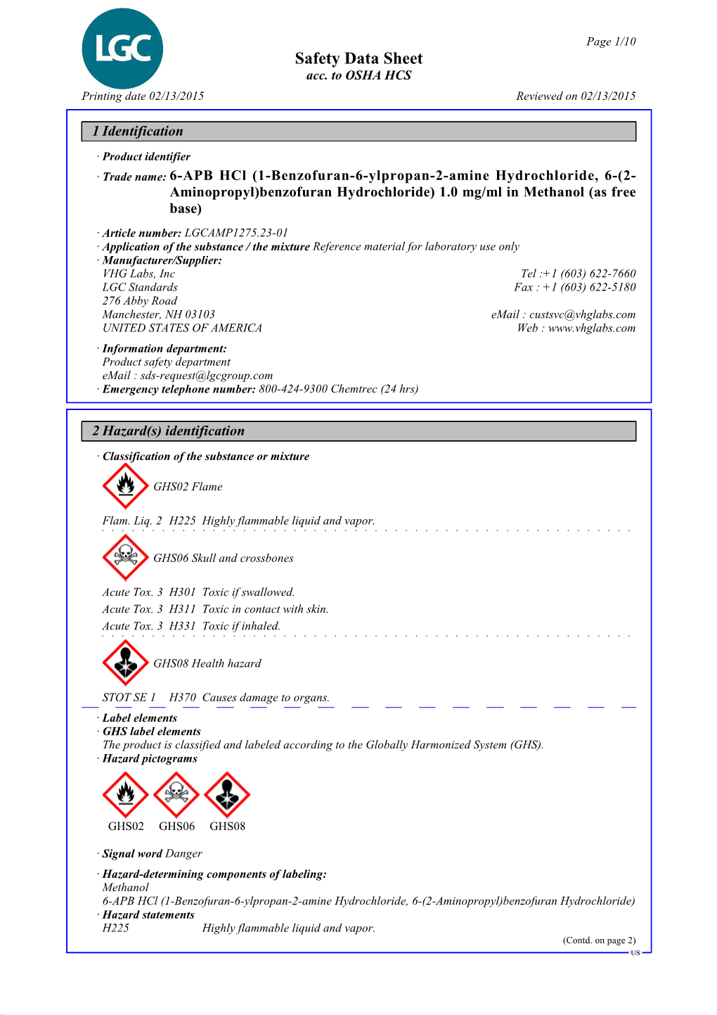 Safety Data Sheet Acc