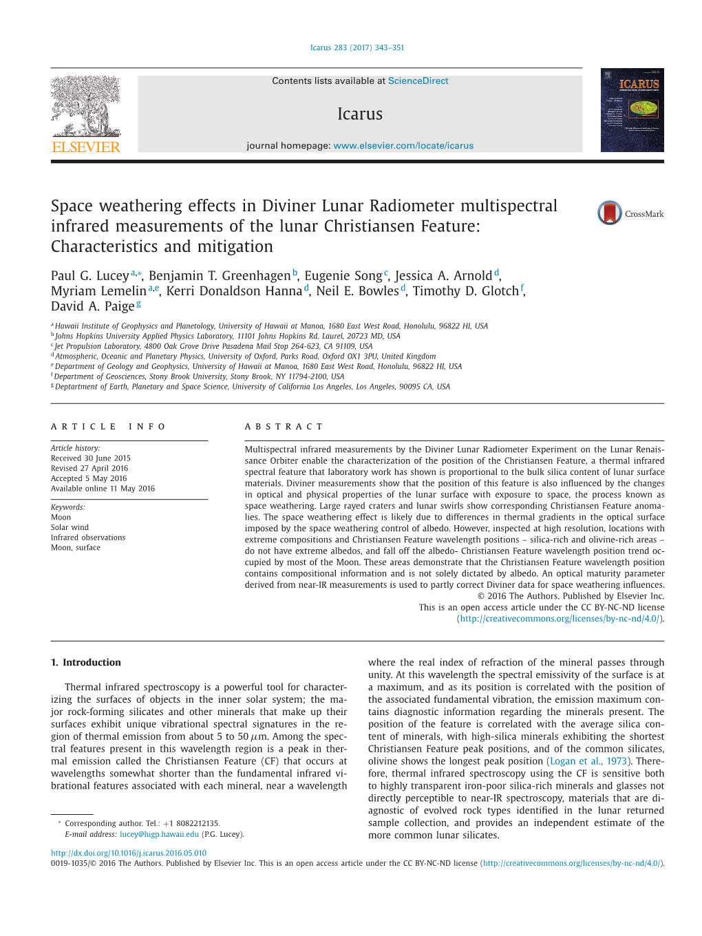 Space Weathering Effects in Diviner Lunar Radiometer Multispectral Infrared Measurements of the Lunar Christiansen Feature: Characteristics and Mitigation